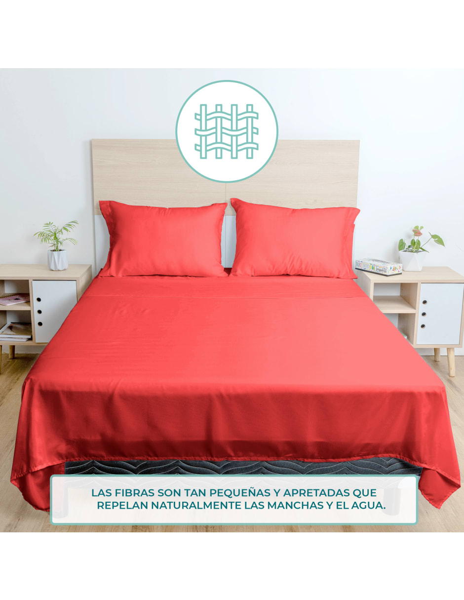 Juego de Sábanas Queen Size Spring Air Essence  Coral 100% Microfibra