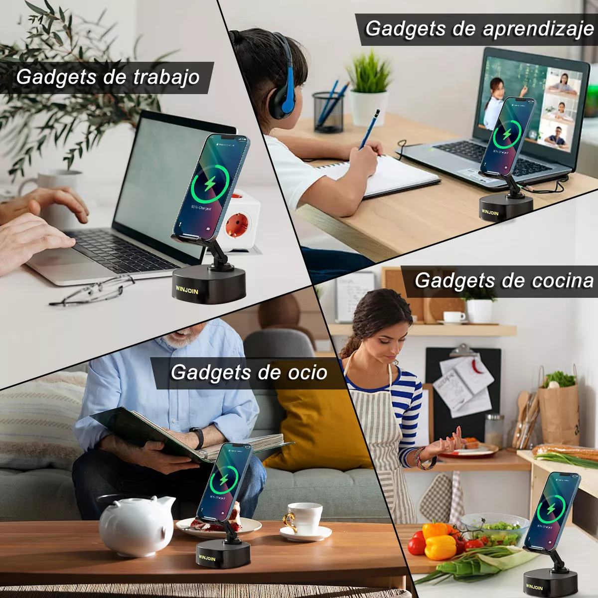 Bocina Bluetooth Portátil Con Soporte Para Celular Y Carga
