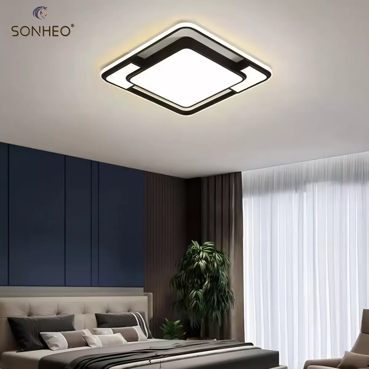 Lámpara de Techo SH-8870 Moderna Decorativa, 3 Modos de Luz, Ideal para Sala, Dormitorio, Comedor y Baño, 127V, Unidad