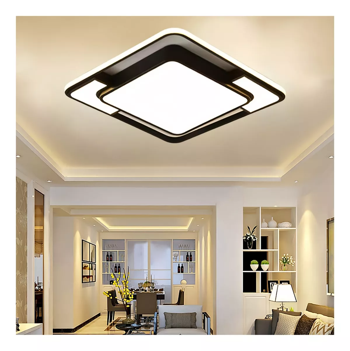 Lámpara de Techo SH-8870 Moderna Decorativa, 3 Modos de Luz, Ideal para Sala, Dormitorio, Comedor y Baño, 127V, Unidad