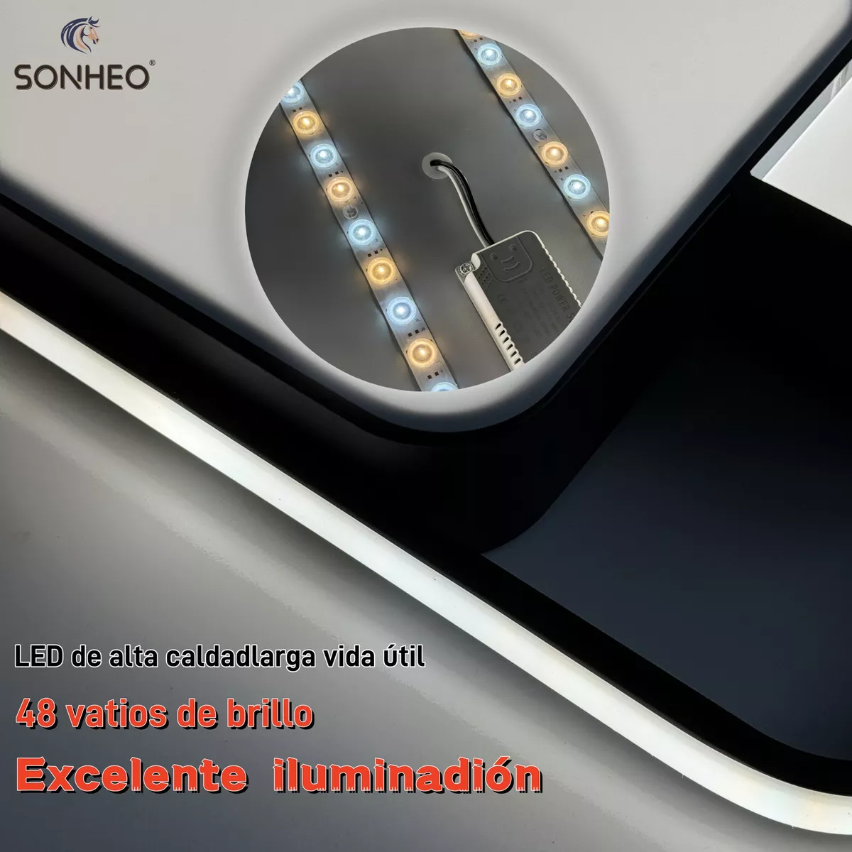 Lámpara de Techo SH-8870 Moderna Decorativa, 3 Modos de Luz, Ideal para Sala, Dormitorio, Comedor y Baño, 127V, Unidad