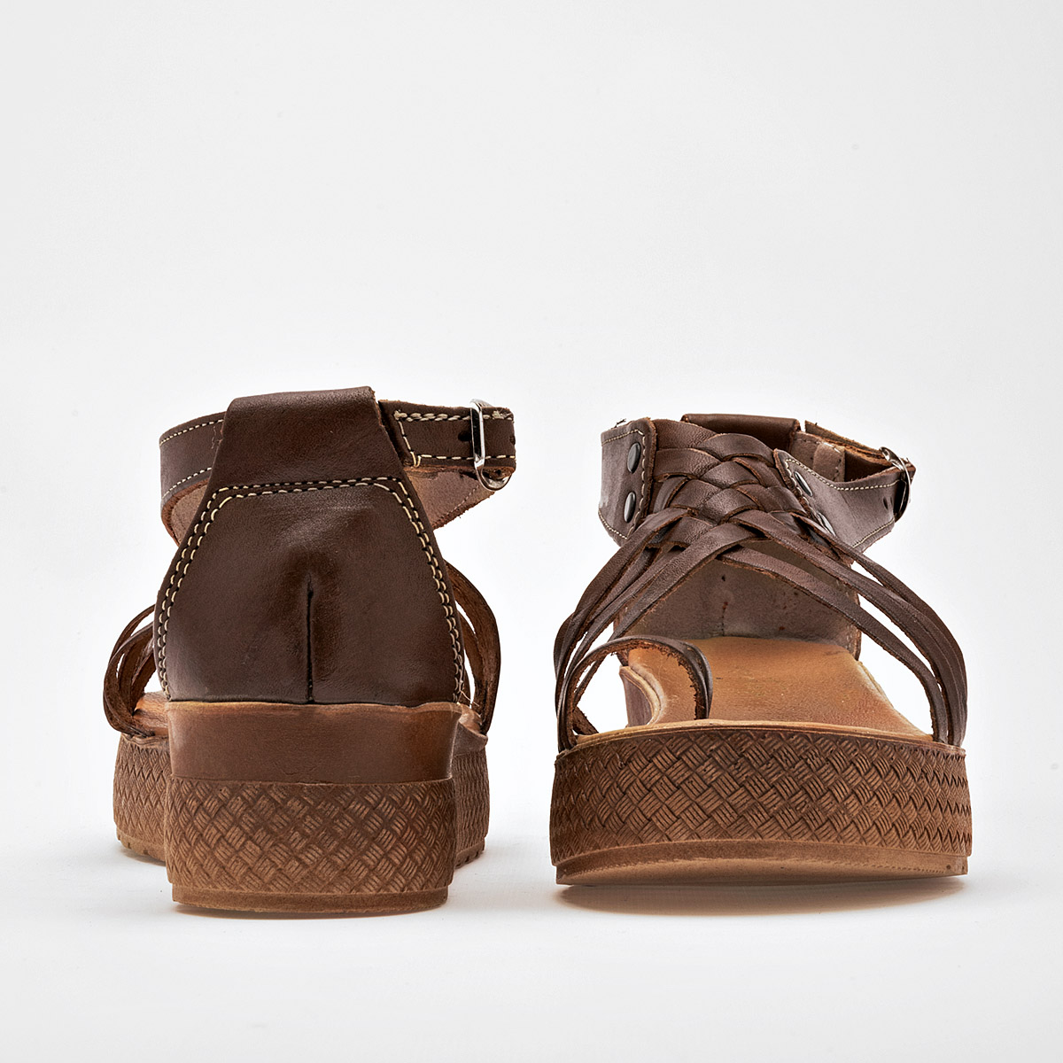 SANDALIA PLATAFORMA 4 CM PIEL MUJER MORA TIERRA MALENA CAFE