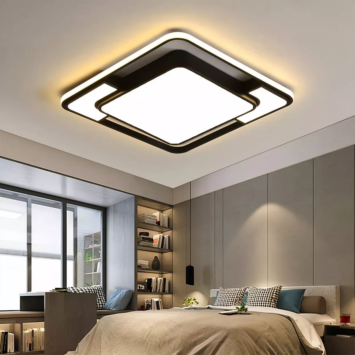 Lámpara de Techo SH-8870 Moderna Decorativa, 3 Modos de Luz, Ideal para Sala, Dormitorio, Comedor y Baño, 127V, Unidad