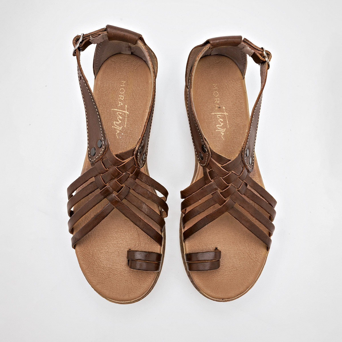 SANDALIA PLATAFORMA 4 CM PIEL MUJER MORA TIERRA MALENA CAFE