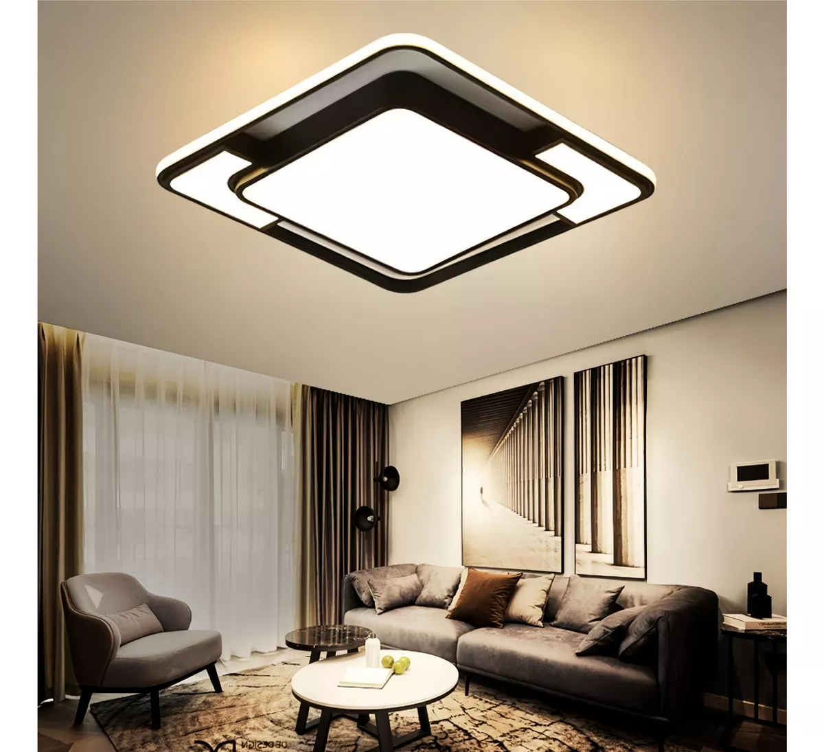 Lámpara de Techo SH-8870 Moderna Decorativa, 3 Modos de Luz, Ideal para Sala, Dormitorio, Comedor y Baño, 127V, Unidad