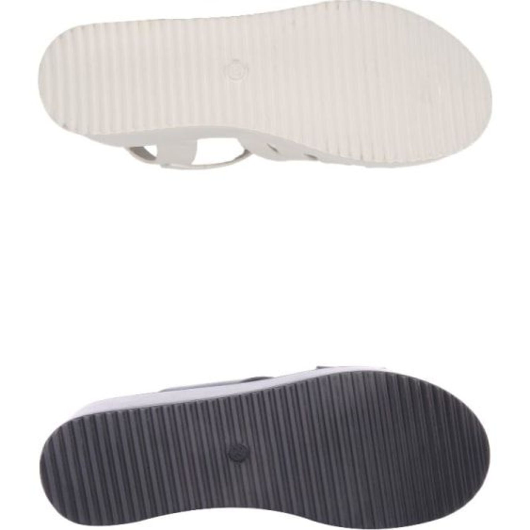 Kit de 2 pares de sandalias para mujer, con acabado napa y tacón medio, marca Vi Line, colores negro y blanco, mod. 1191760
