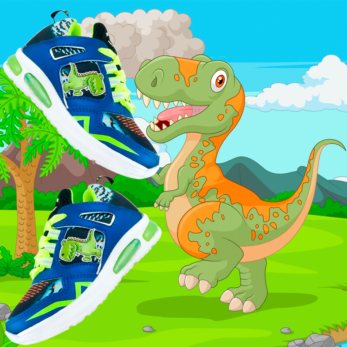 Tenis Deportivo Niño Dinosaurio Rex Arco Ortopédico 453-RAN