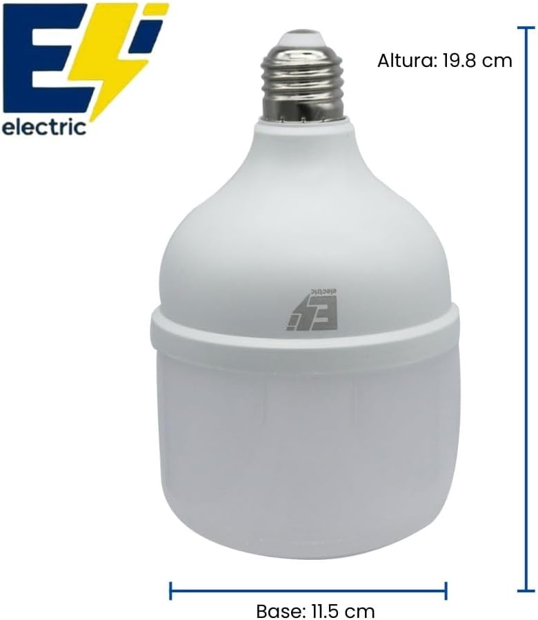 ELECTRI Foco LED Tipo T120 40W Modelo FT120-4065, Luz Blanca Fría 6500K, 3200 Lúmenes, Iluminación Potente y Eficiente