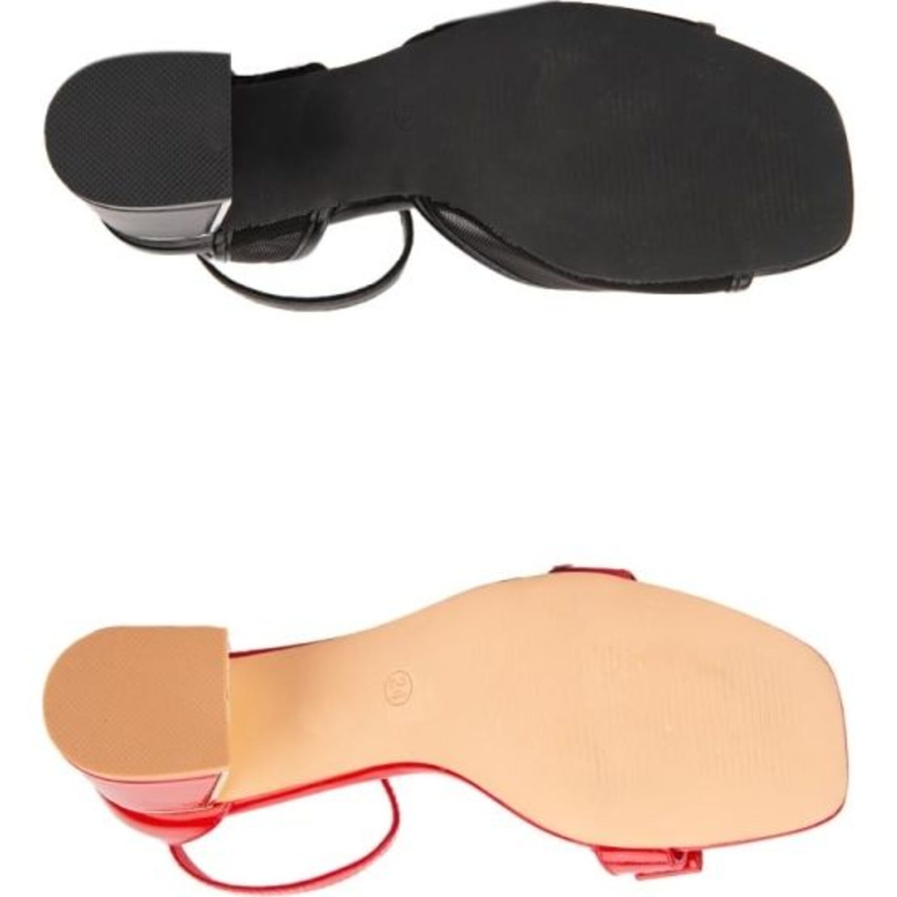 Kit de 2 pares de sandalias para mujer, de vestir, estilo talón con pulsera, con tacón medio y ancho, marca Yaeli, colores negro y rojo, mod. 1190824