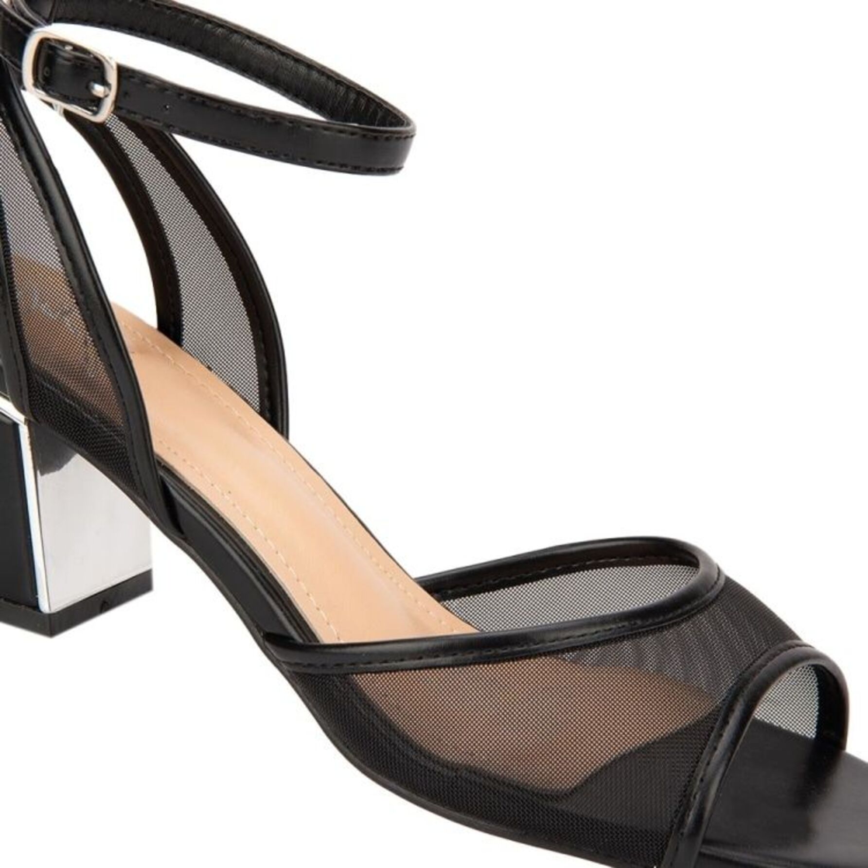 Kit de 2 pares de sandalias para mujer, de vestir, estilo talón con pulsera, con tacón medio y ancho, marca Yaeli, colores negro y rojo, mod. 1190824