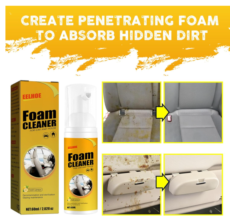 Foam Clean Limpiador De Espuma Para Carro Mueble, Limpiador Coche, espuma limpiadora