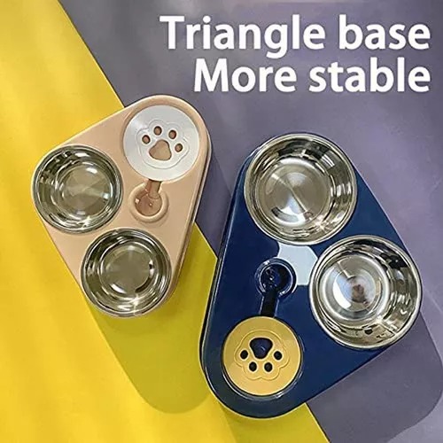 Alimento bebedero dispensador automático para mascotas perro azul