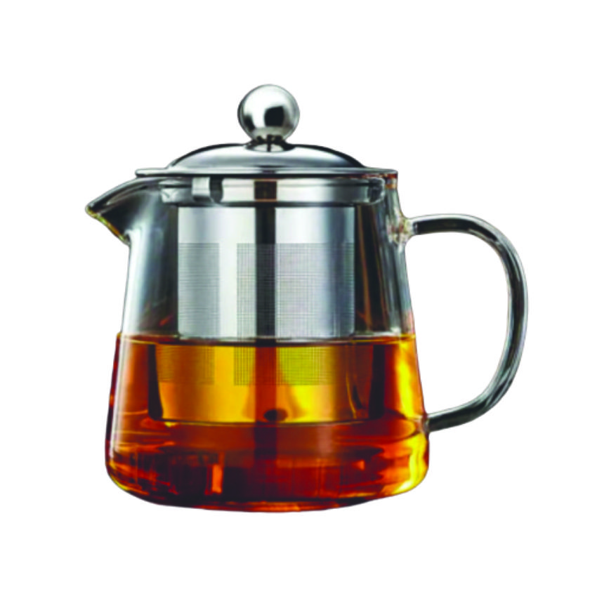 Tetera Cristal Vidrio Acero Inoxidable Infusiones Té 550ml