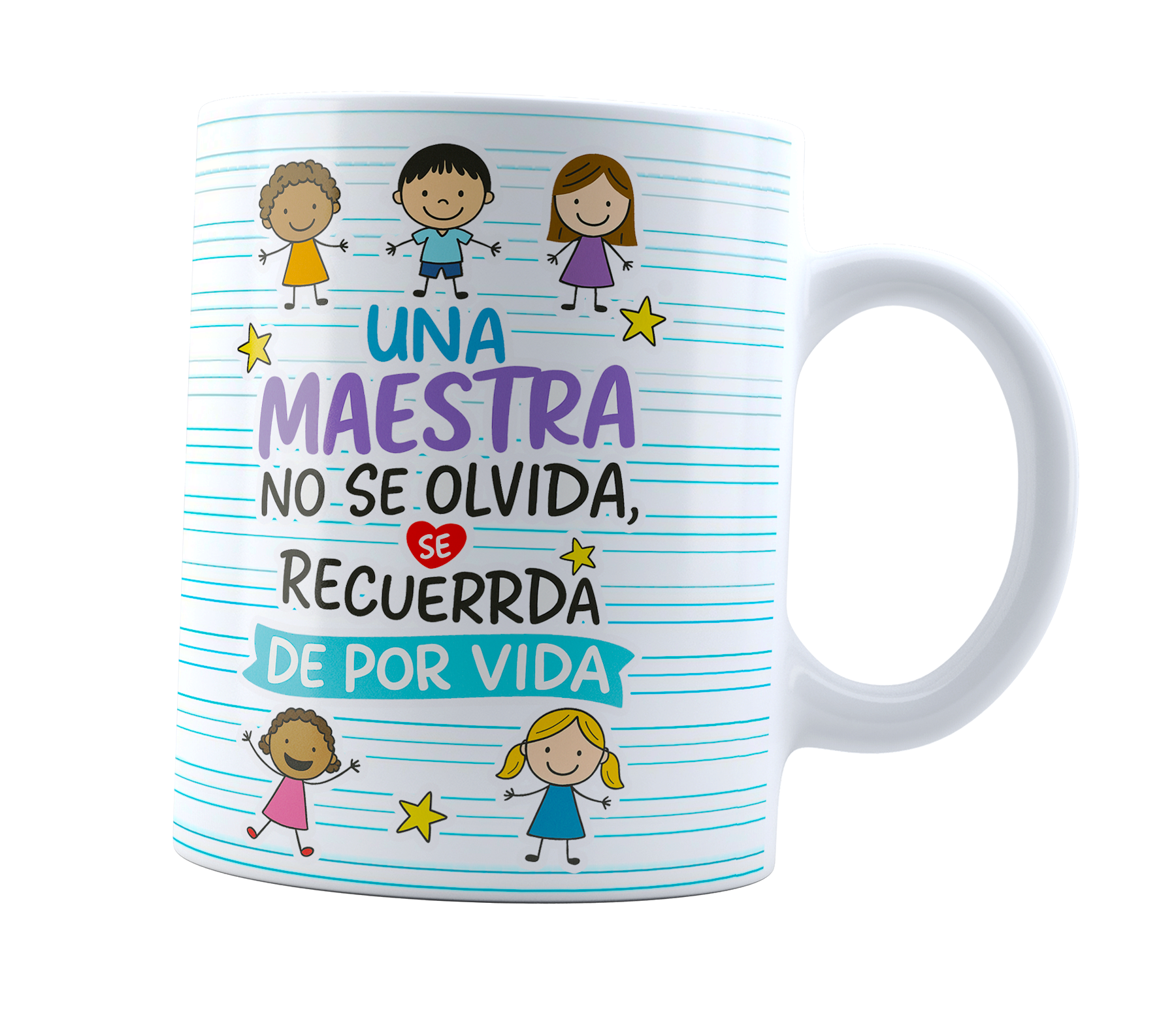 Taza Una maestra no se olvida | Frase | Día del maestro I Cerámica Blanca 11 oz | Para Café o té