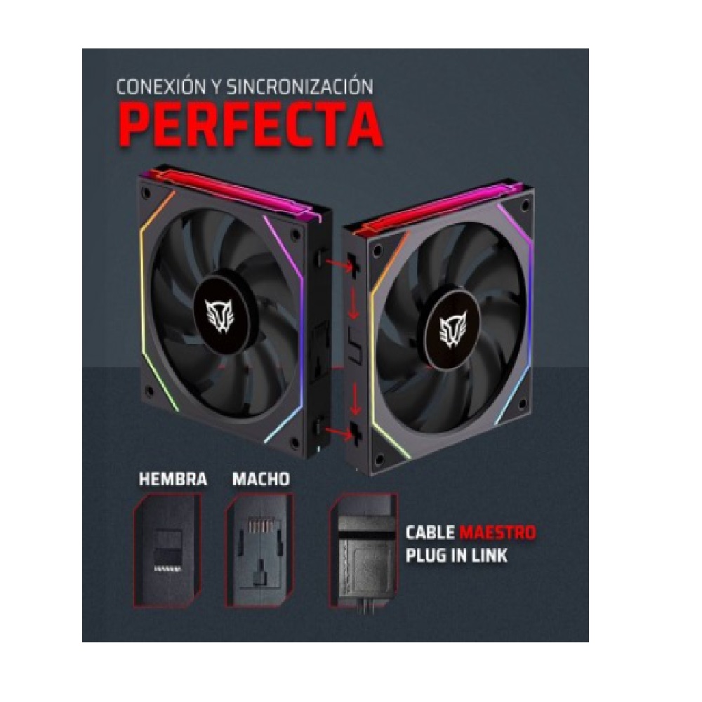Kit 3 Ventiladores 120mm EOLOX LINK EXL95 Balam Rush Legend Series, ARGB, 800-1800 RPM, 47.2 CFM, Negro