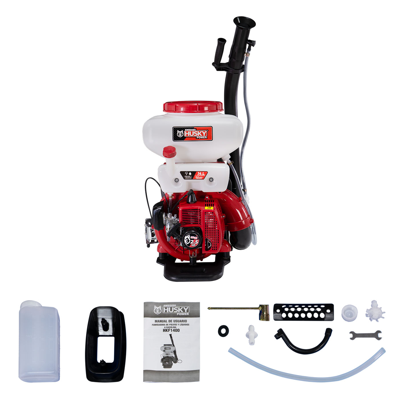 FUMIGADORA ASPERSORA SWEDISH HUSKY POWER P/LIQUIDOS Y POLVOS 14 LITROS 2.5 HP 41.5 CC - HKF1400