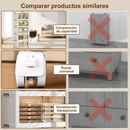 Closet Mueble Armarios Organizador Ropa Plegable Ruedas 360°