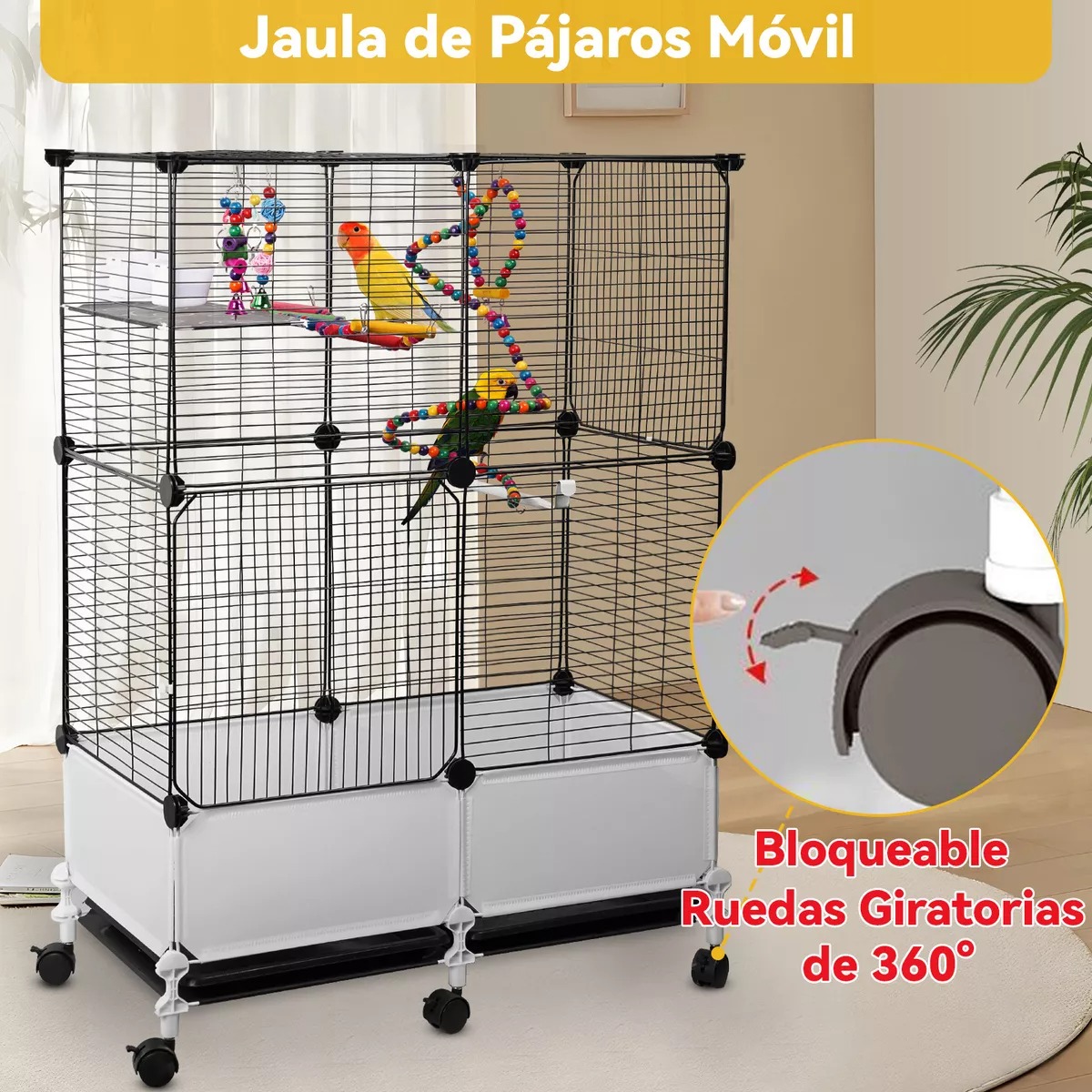 Jaula De Pájaros Móvil Jaula De Loros Jaula De Canarios