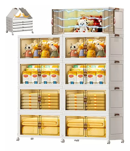 Closet Mueble Armarios Organizador Ropa Plegable Ruedas 360°