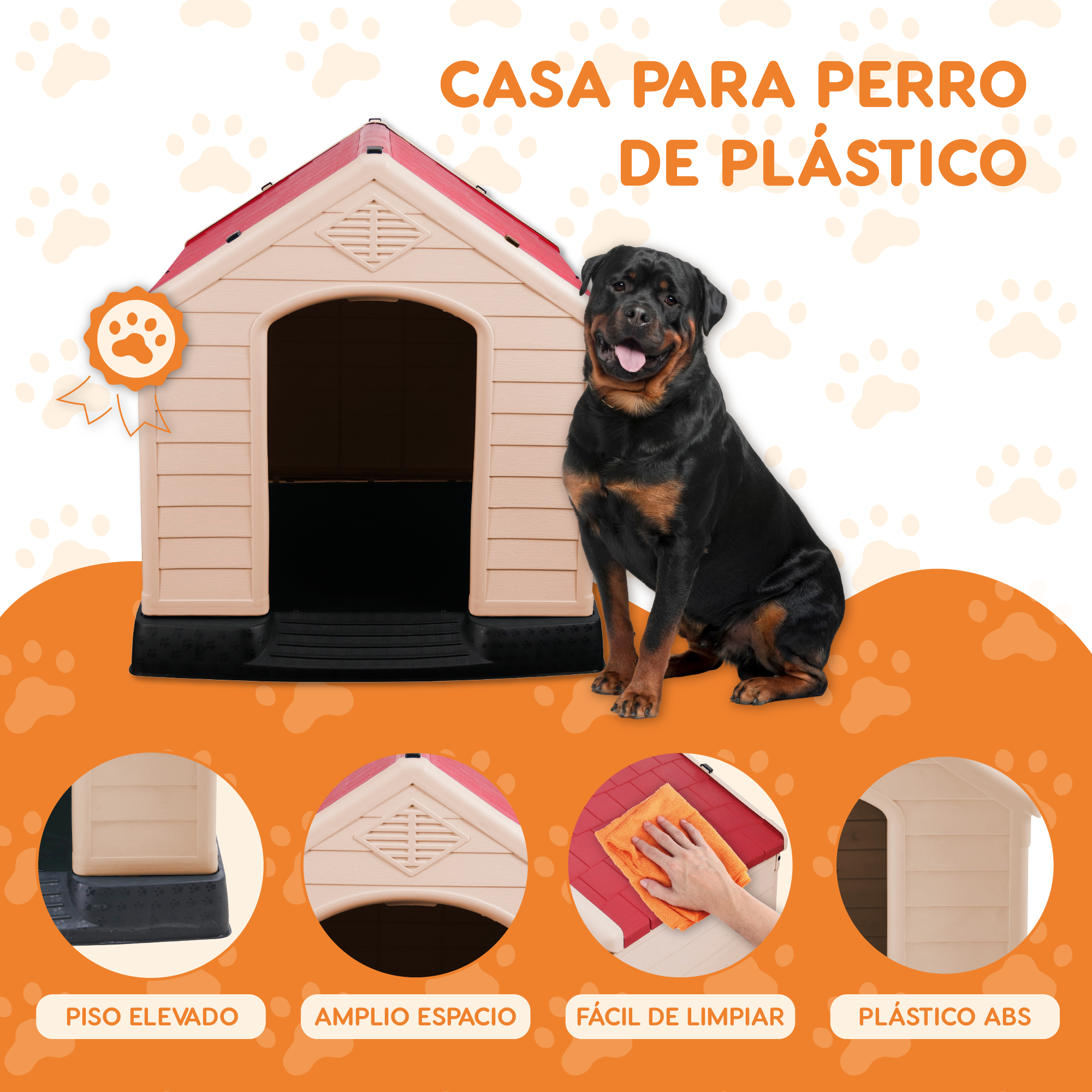 Casa Para Mascota Grande Poli Pets Berlín Roja 