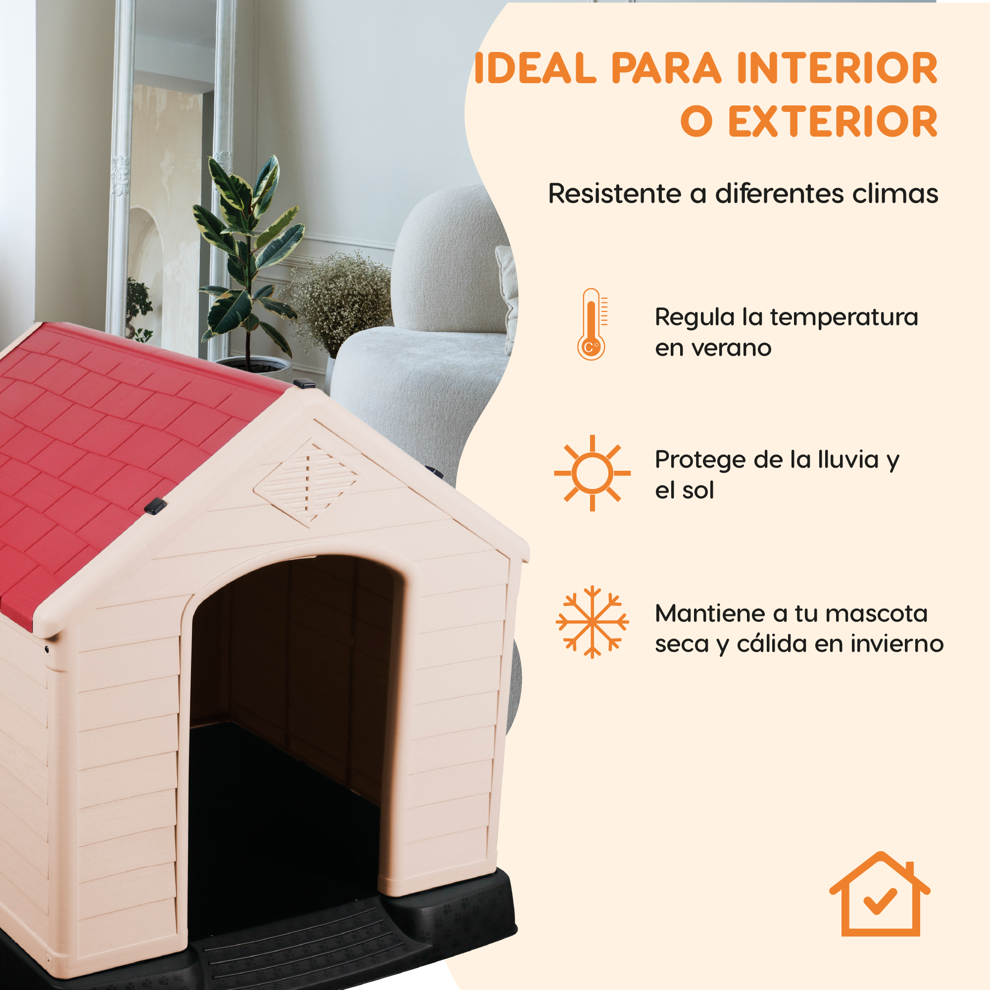Casa Para Mascota Grande Poli Pets Berlín Roja 