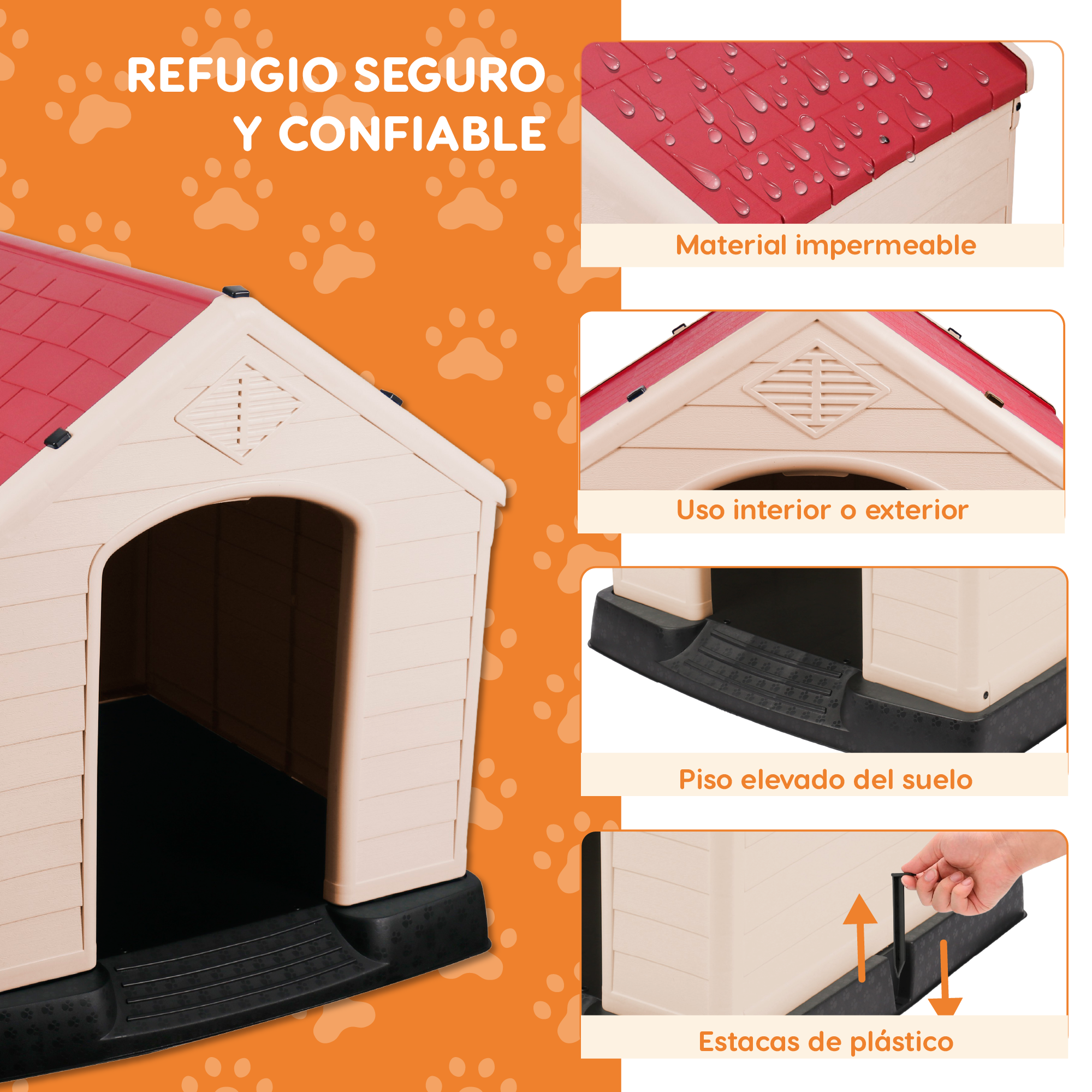 Casa Para Mascota Grande Poli Pets Berlín Roja 
