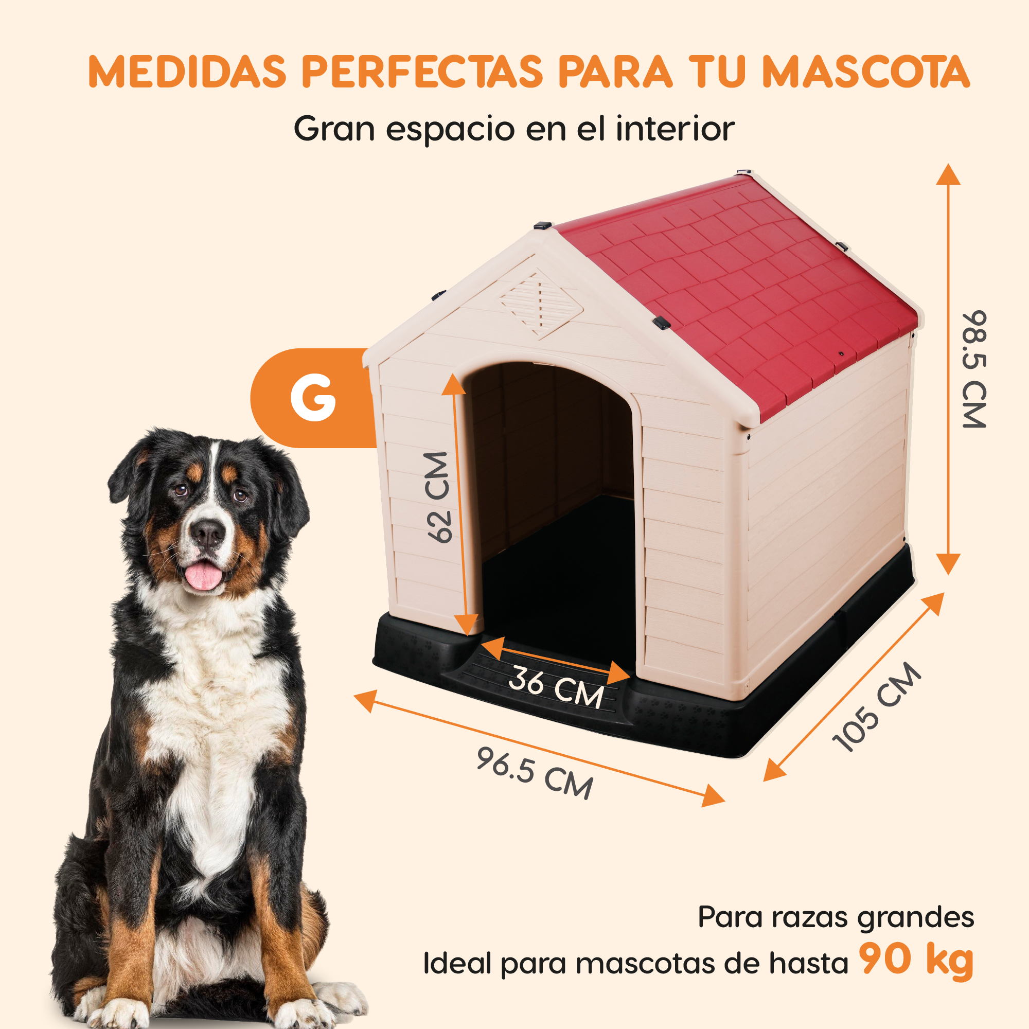 Casa Para Mascota Grande Poli Pets Berlín Roja 