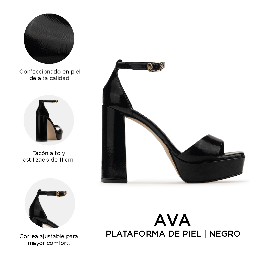Zapatillas De Tacón Davenia De Piel Para Mujer Mod. Ava