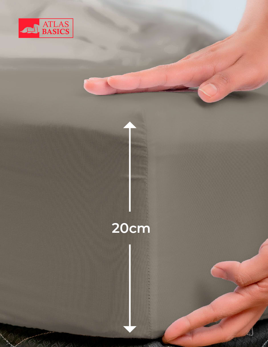 Juego de Sábanas King Size Gris Atlas Basic de Microfibra Suave y Secado Rápido