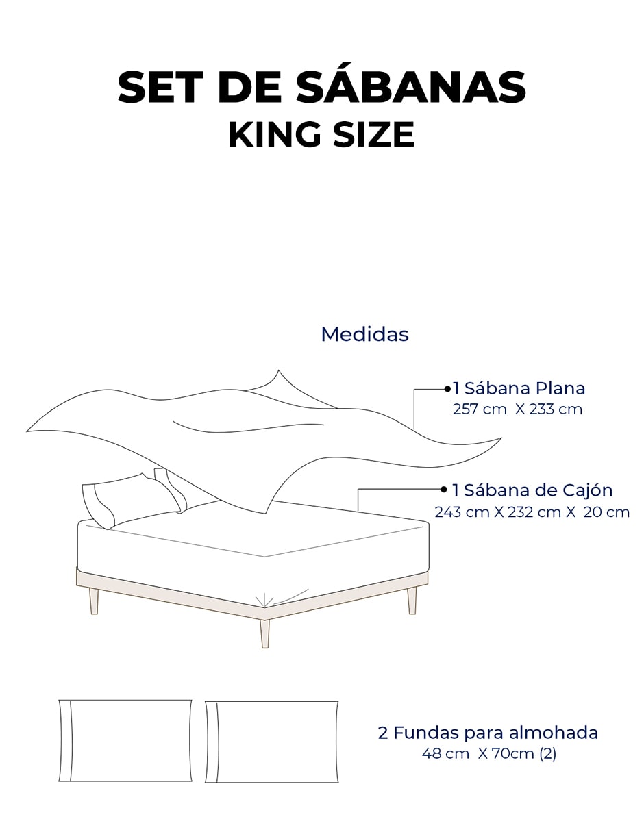 Juego de Sábanas King Size Gris Atlas Basic de Microfibra Suave y Secado Rápido