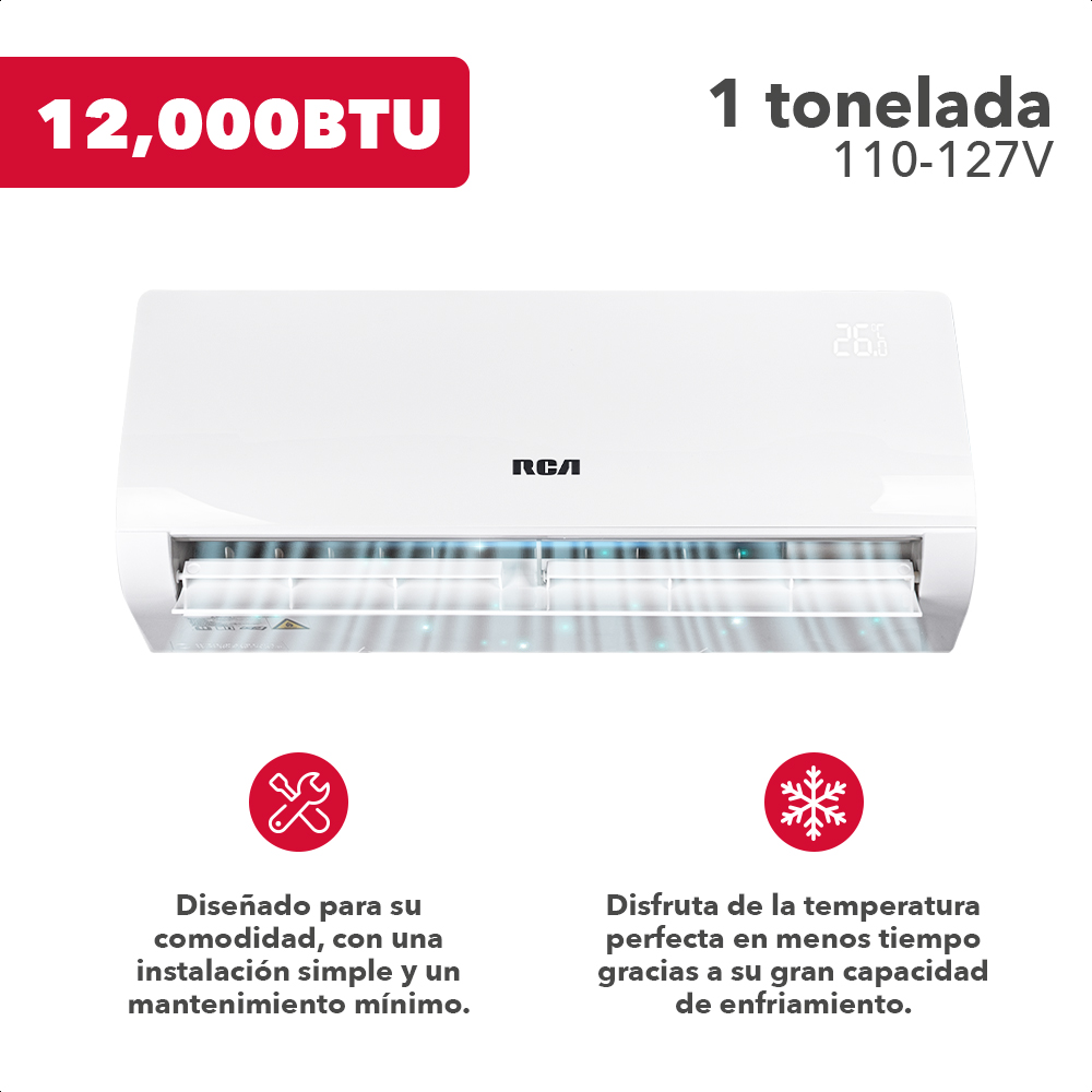 Aire Acondicionado RCA Mini Split Solo Frío 12,000 BTU/h