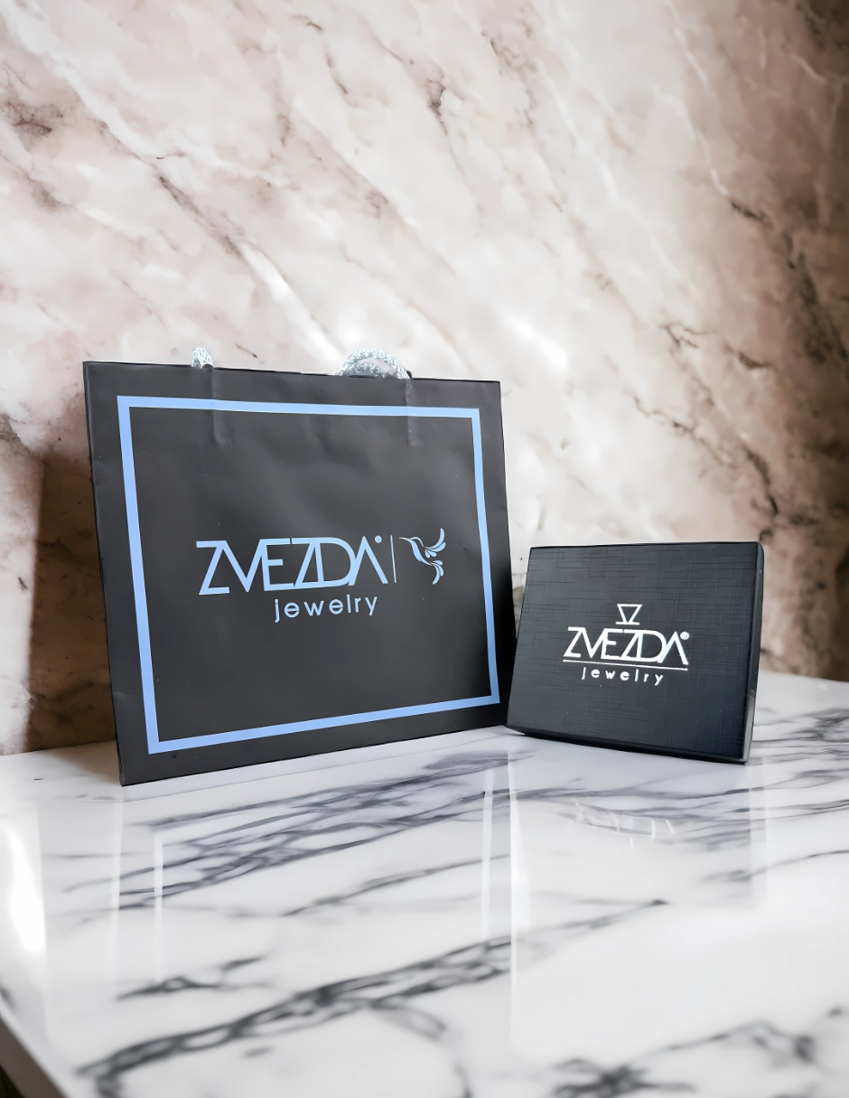 Set de collar, dijes y aretes Zvezda de plata .925 corte Multi.