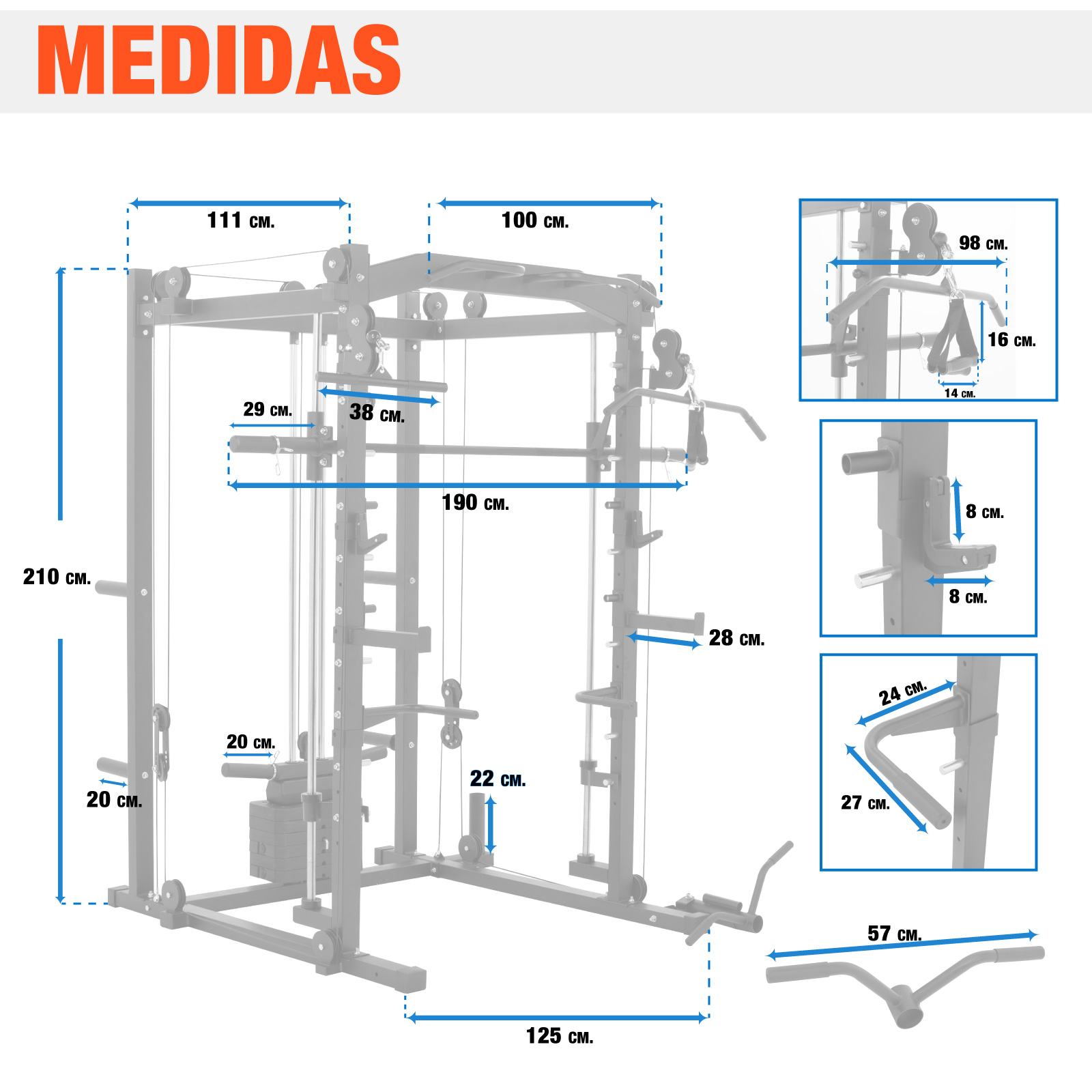 Jaula Smith Altera Gimnasio Multifuncional Peso Integrado