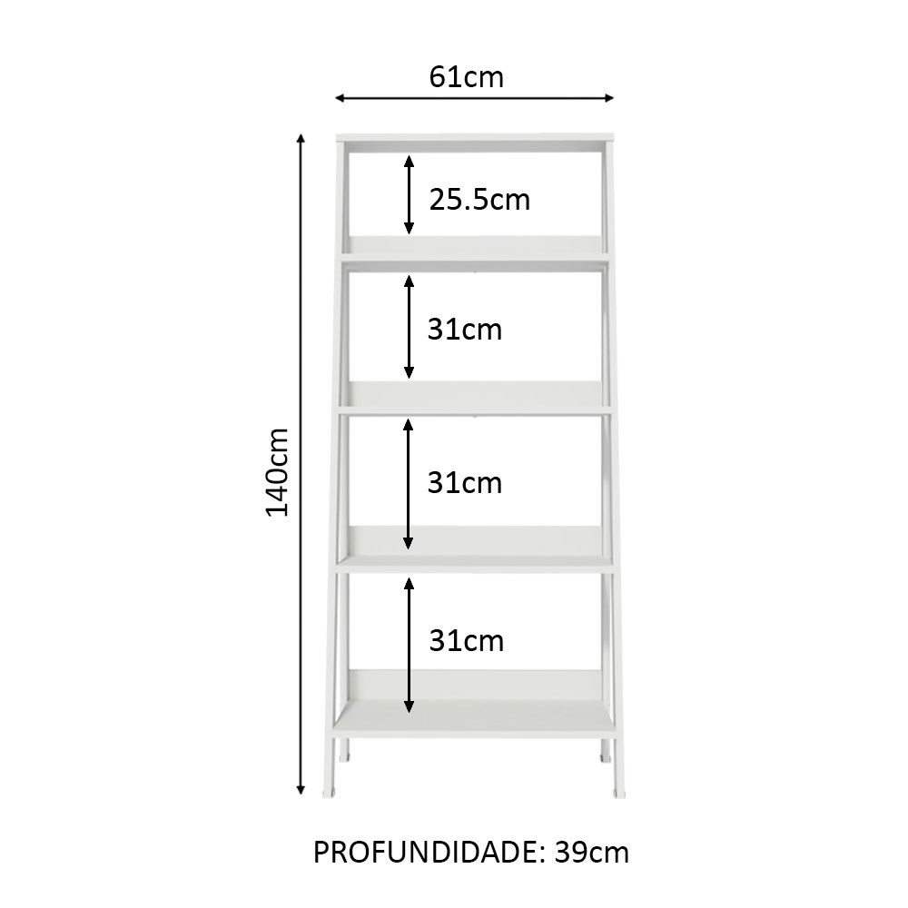 Estante Escalera Organizadora para Librería Londres Blanco