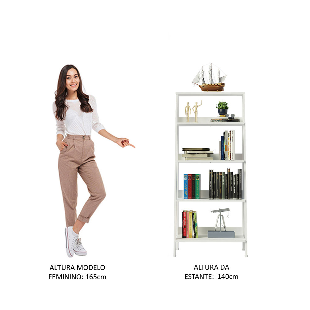 Estante Escalera Organizadora para Librería Londres Blanco