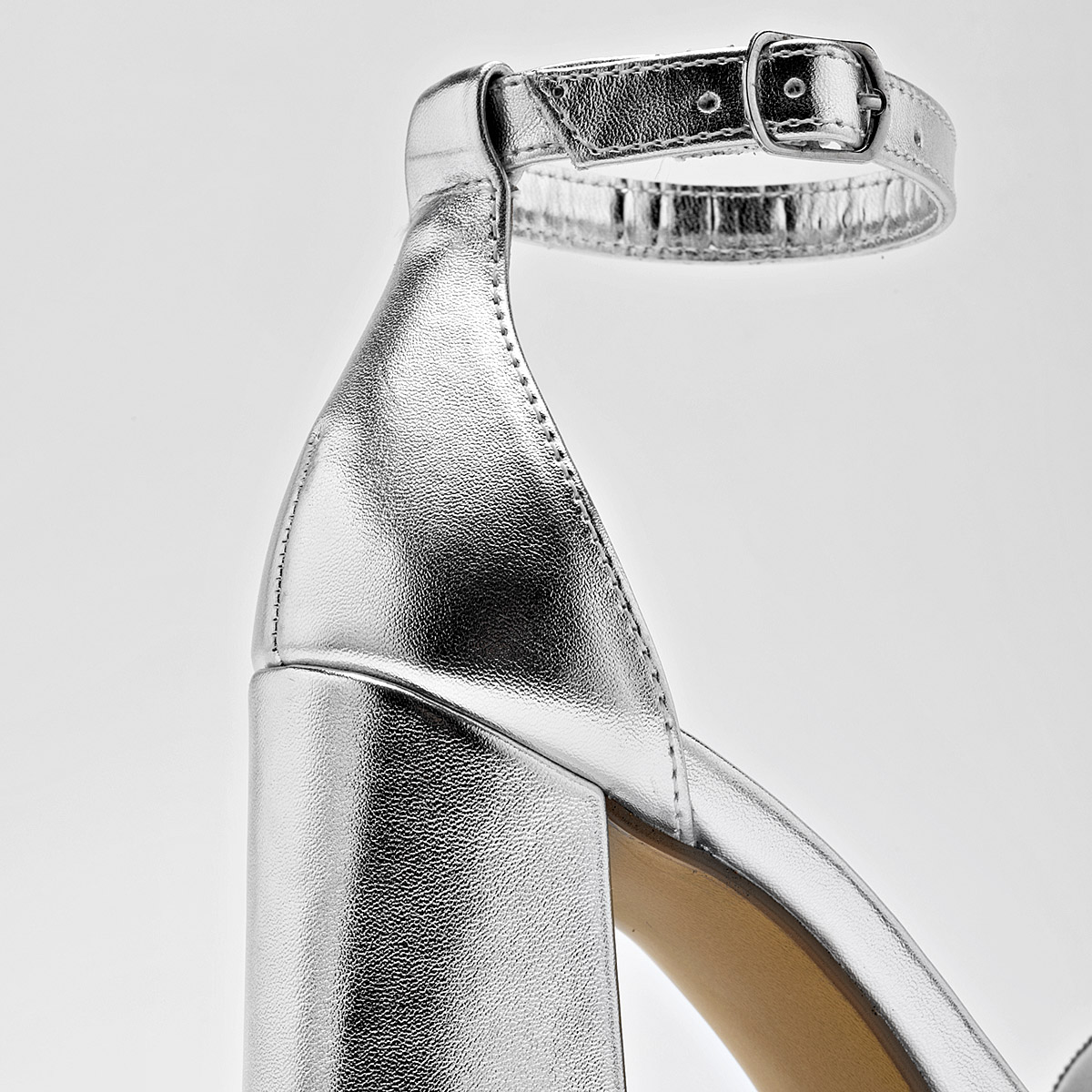 ZAPATILLA TACON 10 CM MUJER BEEN CLASS 19196 PLATA NAPA METALICA 