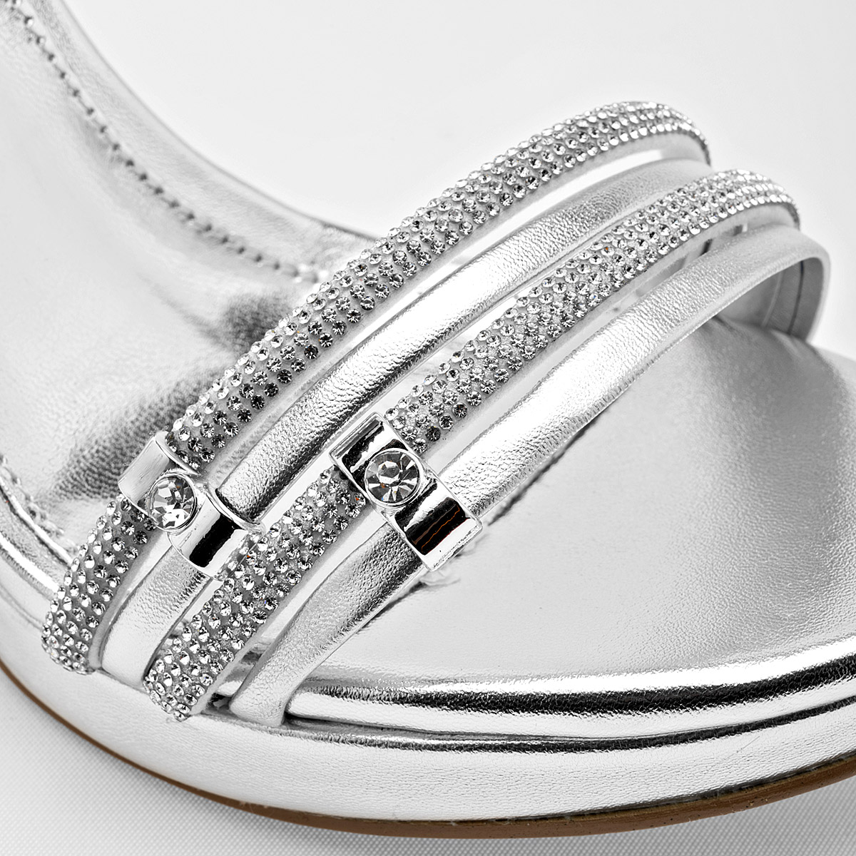 ZAPATILLA TACON 10 CM MUJER BEEN CLASS 19196 PLATA NAPA METALICA 
