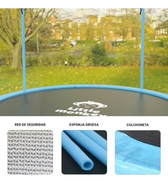 Trampolin Brincolin 10ft 3m Red Seguridad Azul + Escalera Regalo Little Monkey