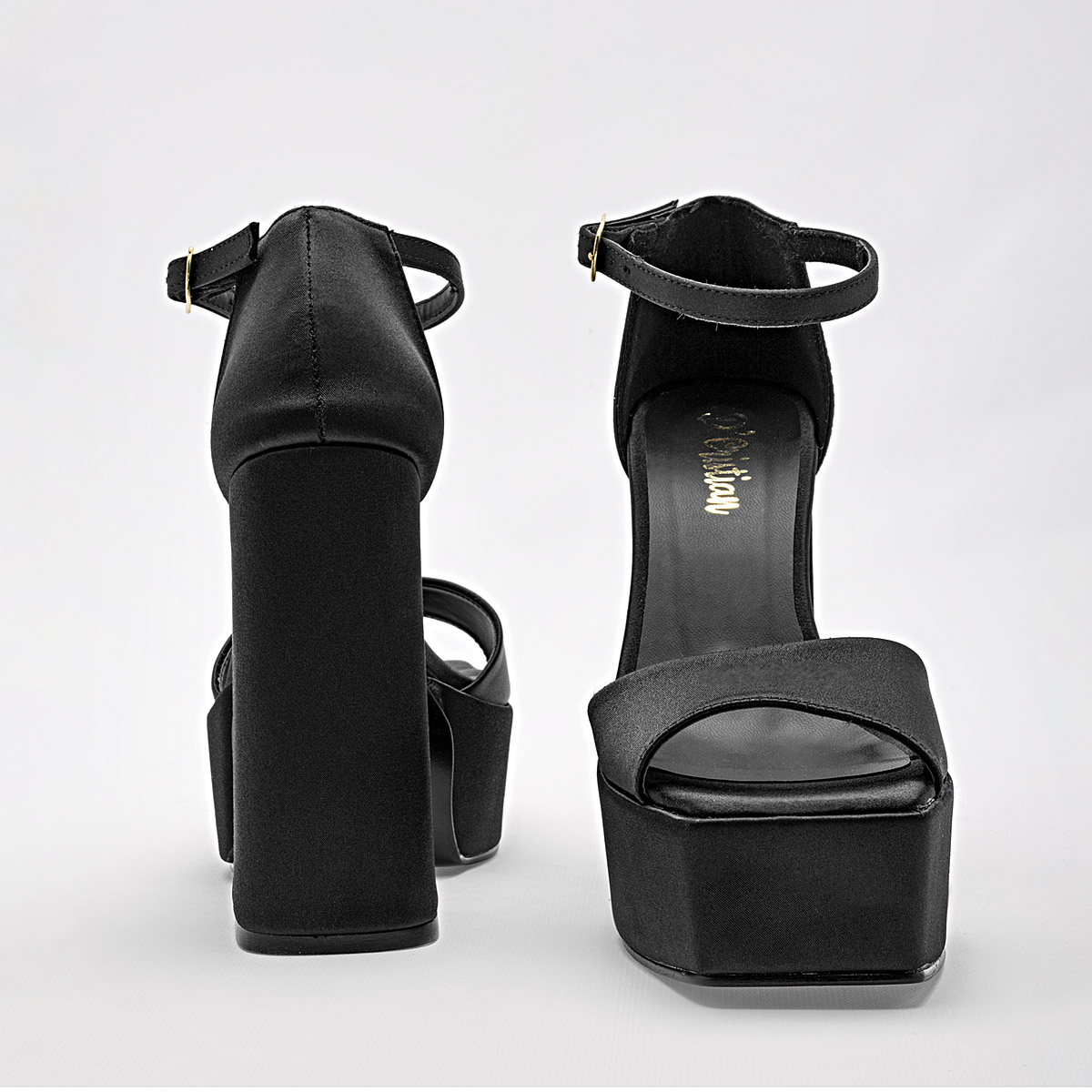 ZAPATILLA TACON 13 CM MUJER D'CRISTIAN 1112 NEGRO