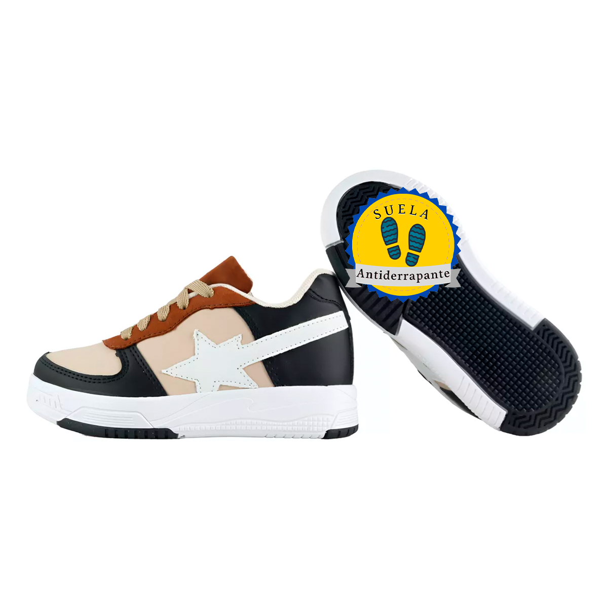 Tenis Niño Urbano Estrella Arco Ortopédico Cómodo 926-BCN