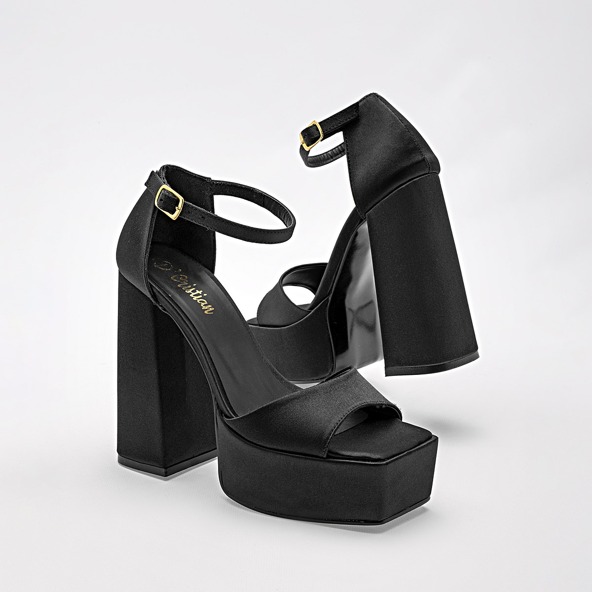 ZAPATILLA TACON 13 CM MUJER D'CRISTIAN 1112 NEGRO