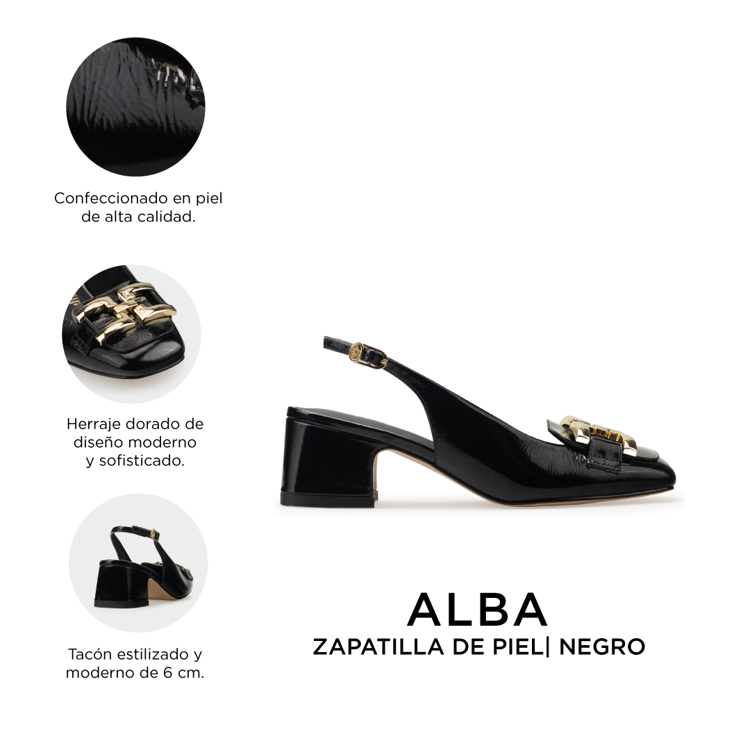 Zapatillas De Tacón Davenia De Piel Para Mujer Mod. Alba