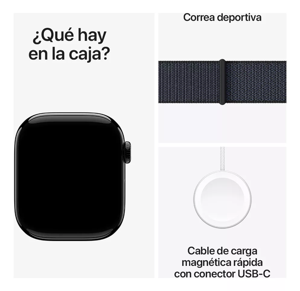 Apple Watch Series 10 GPS  Con Caja de aluminio negro azabache de 42 mm  Y Correa loop deportiva color tinta