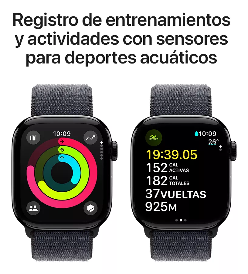 Apple Watch Series 10 GPS  Con Caja de aluminio negro azabache de 42 mm  Y Correa loop deportiva color tinta