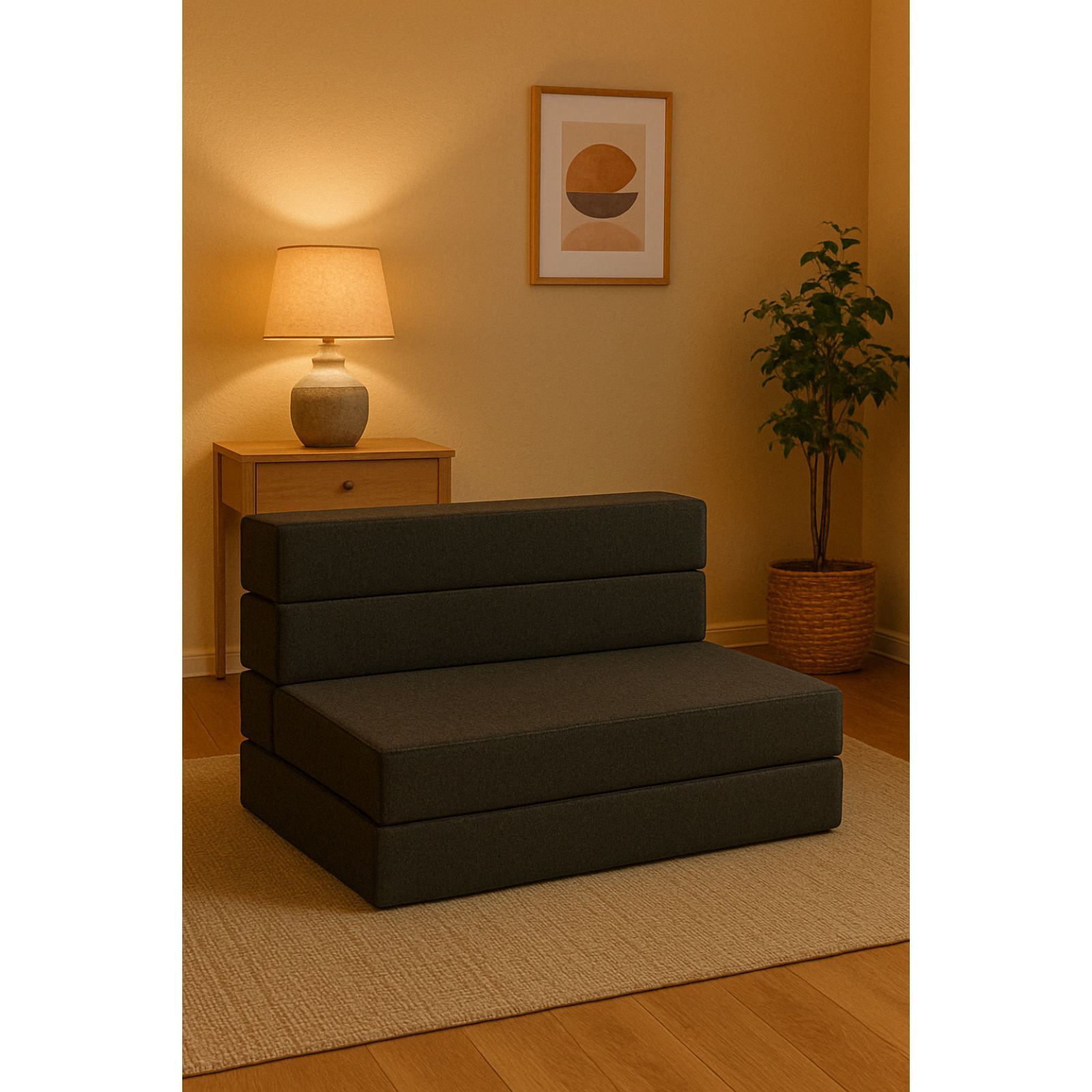 Sillón Plegable Atlas Matrimonial 3 Posiciones Gris Oxford, Cómodo, Ligero y Fácil de Transportar