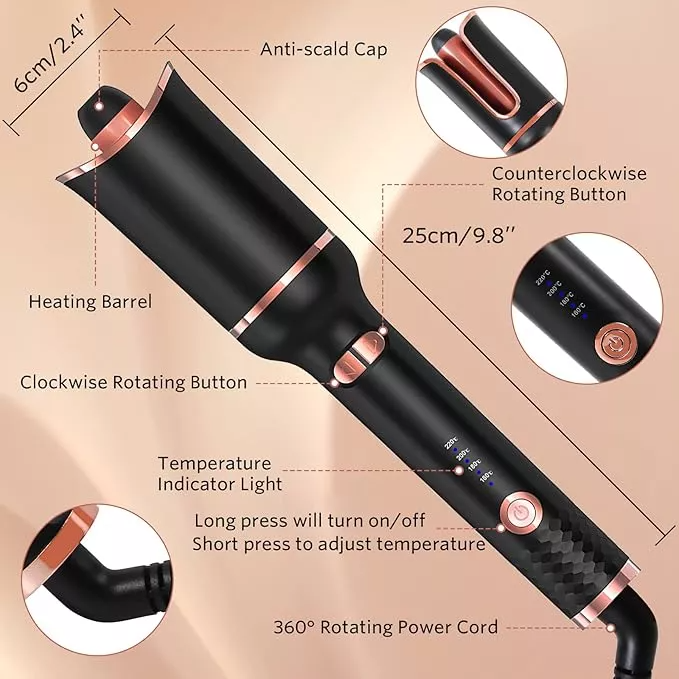 Rizadora Cabello Automática Cerámica Profesional 25mm Última