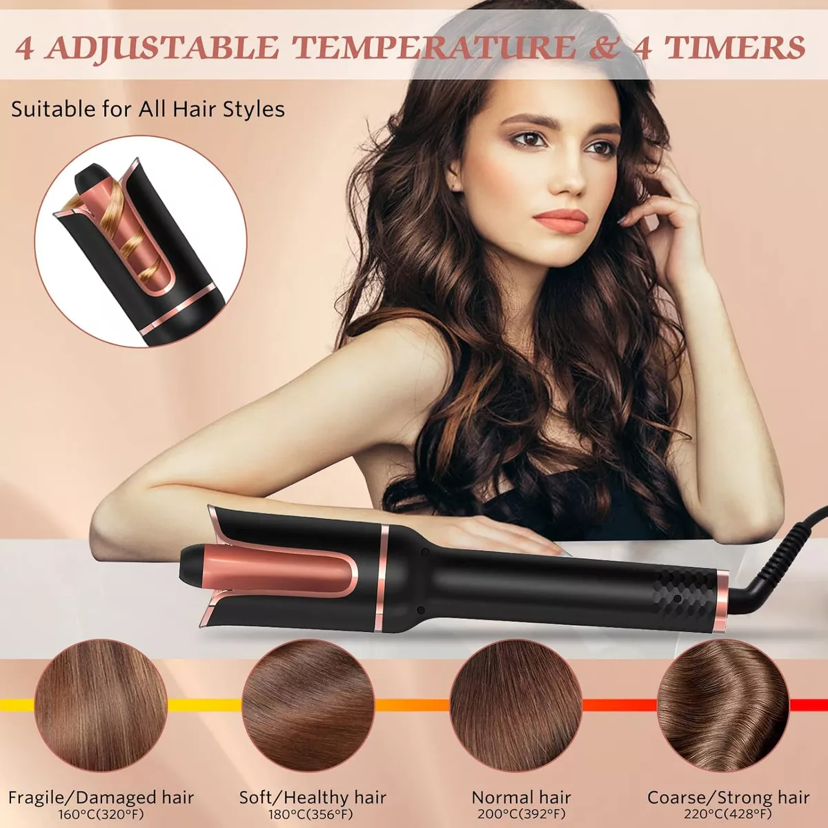 Rizadora Cabello Automática Cerámica Profesional 25mm Última