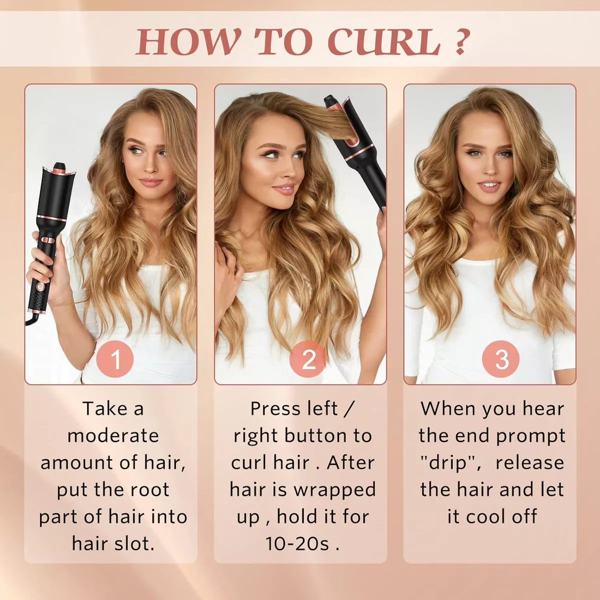 Rizadora Cabello Automática Cerámica Profesional 25mm Última