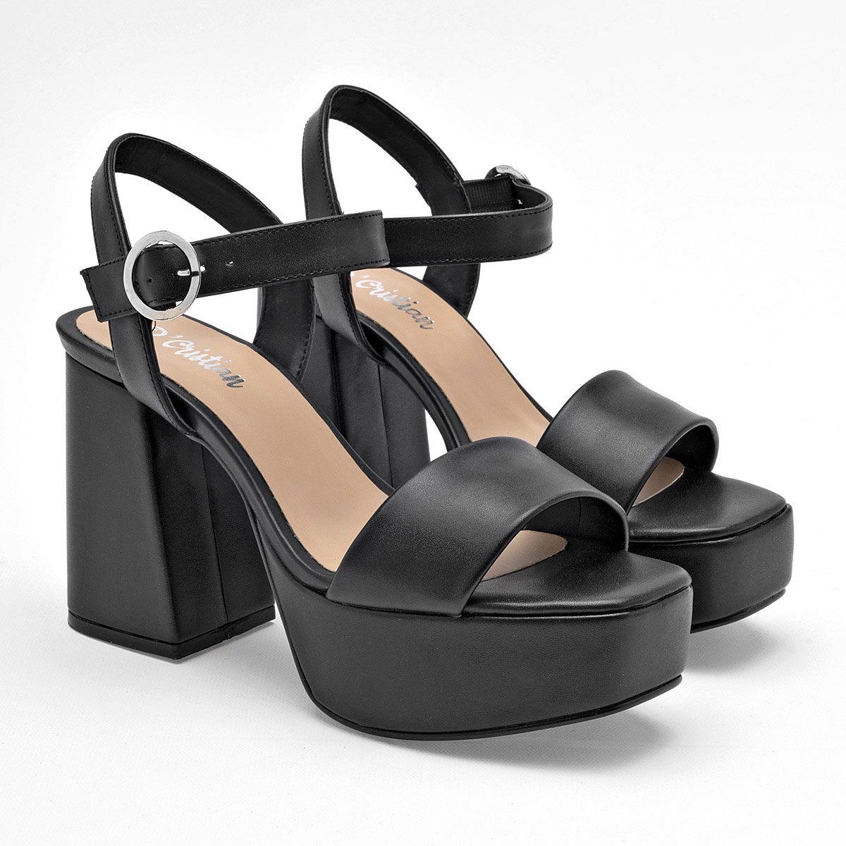 ZANDALIA TACON 10 CM MUJER D'CRISTIAN 571 NEGRO 