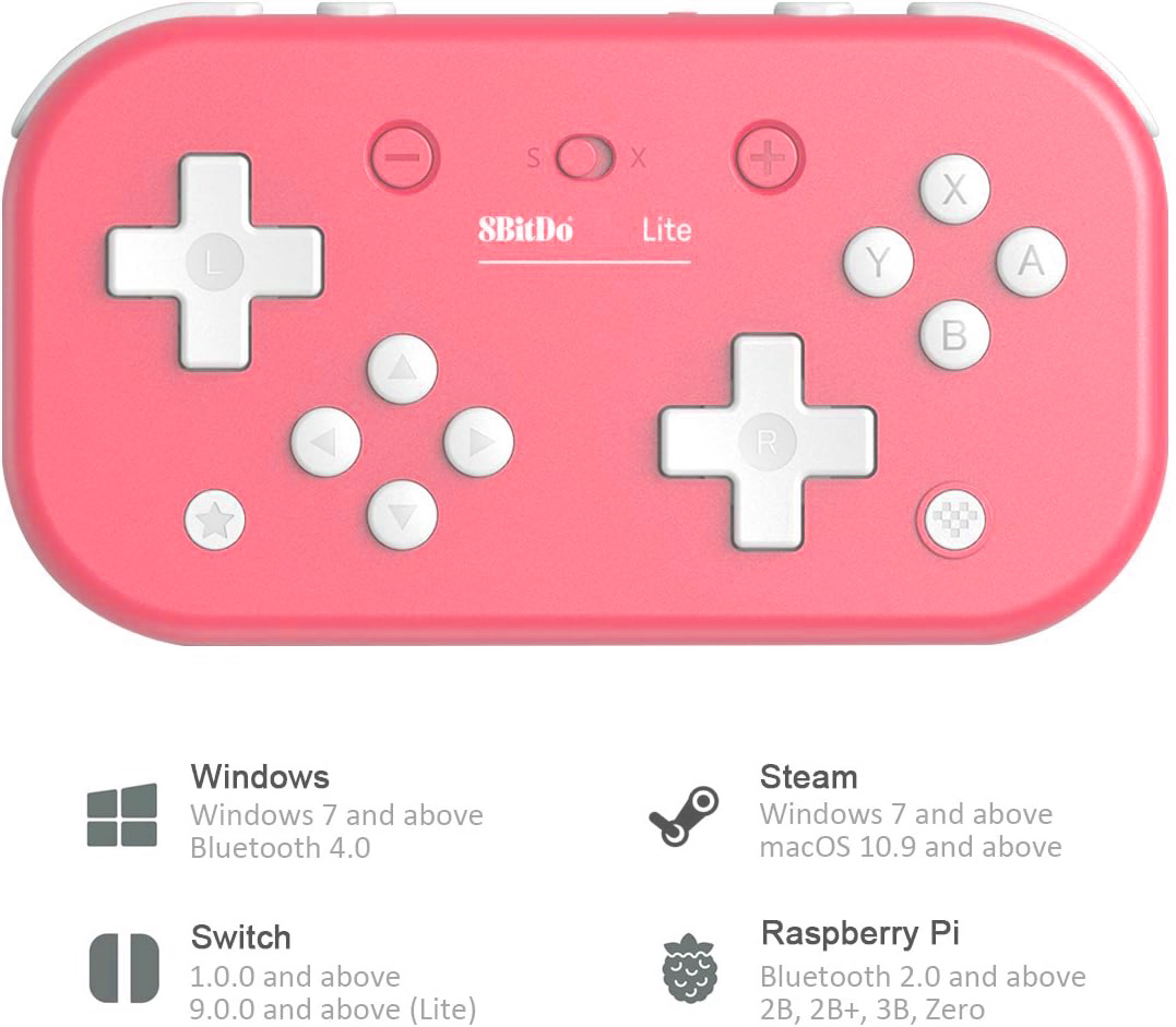 Control Inalámbrico 8bitdo Lite 2 Bluetooth Switch Rosa